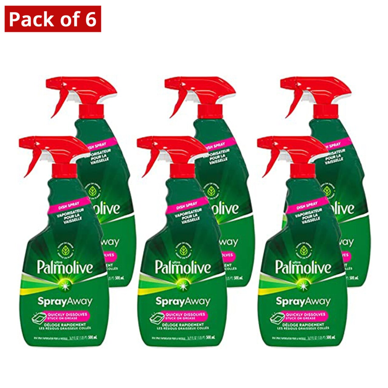 Palmolive Ultra Spray Away Dish Soap Spray, 16.9 Ounce, Pack of 6